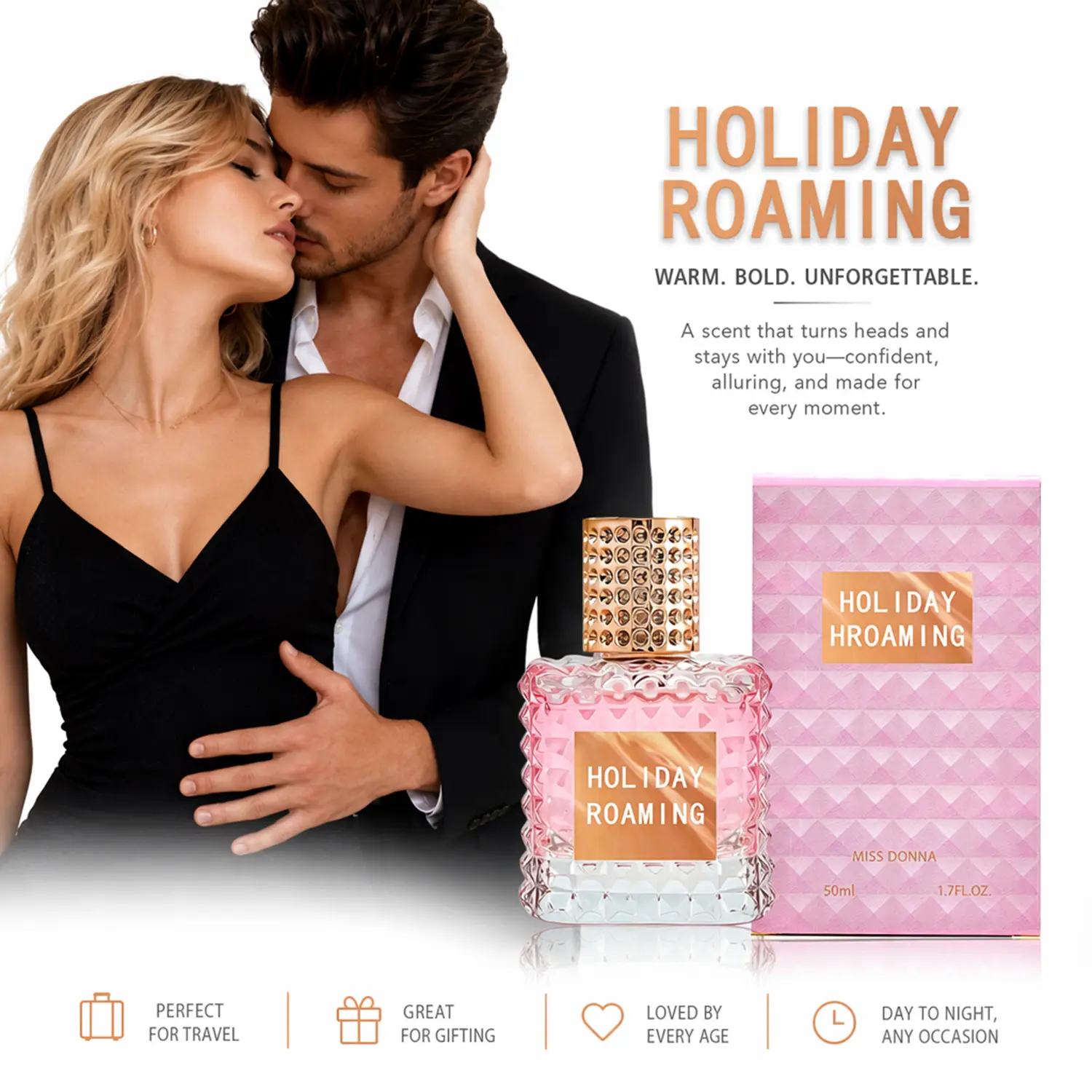 Women's Pheromone Perfume, Enhanced with Premium Pheromone Formula, Long Lasting Pure Floral Scent, Specially Crafted to Leave a Captivating Impression, Perfect for Romantic Evenings, Ideal Valentine's Day Gift for Her 50ml