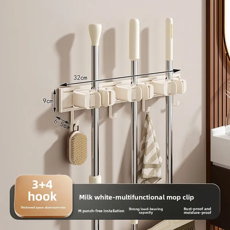 Milky white 3 clips 4 hooks