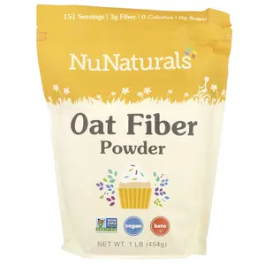 NuNaturals Oat Fiber Powder, 1 lb (454 g)
