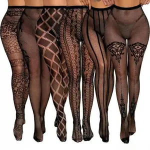 1/3/6 Pairs Black Fishnet Stockings, High Waist Suspender Pantyhose, Trendy Women’s Hosiery for Daily & Party Wear