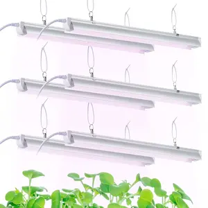 Grow Lights 2FT T8 25W LED Pink Light Reflectors & Linkable,Full Spectrum Plant Light 6-Pack