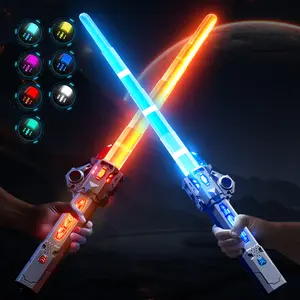 black Lightsaber led 7 Colors Change Kids Laser Rechargeable RGB Light Saber Sword Luminous with Sound Contract Toy for Children Party Game