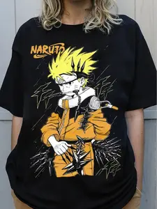Naruto Graphic Tee, Anime Ninja Shir | Retro Anime 90s Shirt