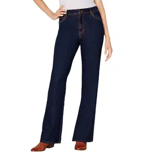 Woman Within Tall Stretch Denim Five-Pocket Bootcut Jeans - 12 T, Indigo