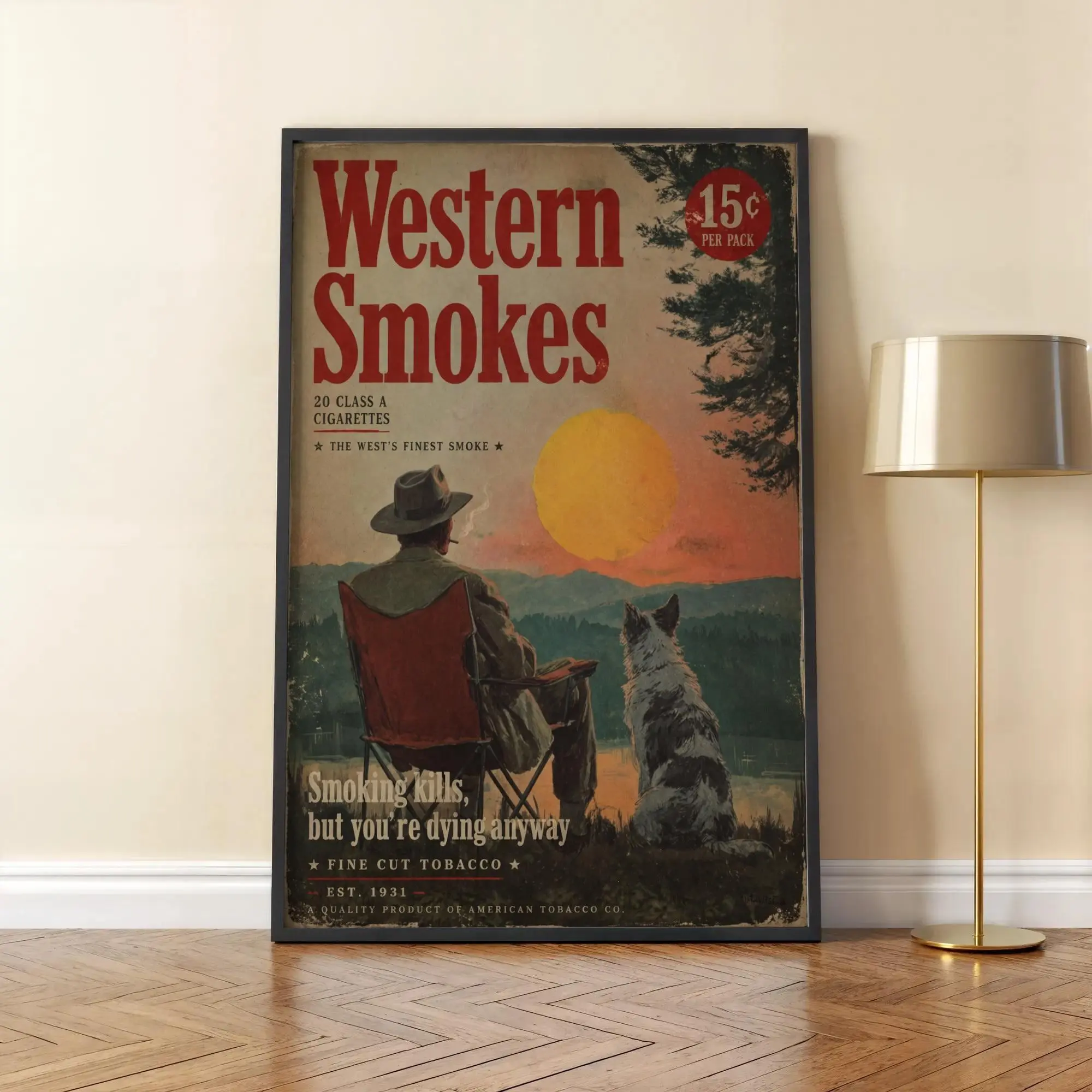[SALE UP TO 40%] [Unframed] Retro Marlboro Poster, Marlboro Print Poster, Retro Smoking Art Print, Dog Wall Arts, Retro Smoking Poster, Retro Cigarette Advert Poster