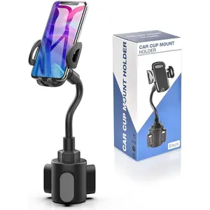 Phone Holders for Your , Cup Holder Phone Mount, Universal Adjustable Gooseneck Cup Holder Cradle  Mount for  17/16/15/14/13/12/11/Pro Max/X/Xs/XsMax/8/8Plus,,,, (Black)
