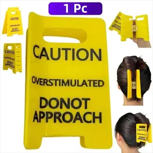 1 pack Overstimulated Hair Clip, Caution Hair Clip for Women, Funny Claw Clips for Thick Hair, Secure Grip for Office and Casual Use