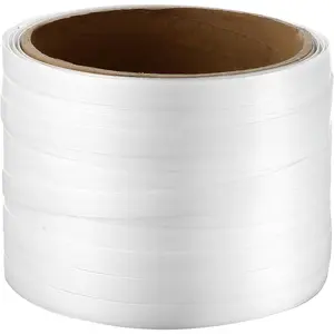 VEVOR Polyester Strapping Roll, 330' Length x 3/4" Width x 0.03" Thickness, 1763 lbs Break Strength, Heavy Duty Banding Pallet Strap Coil, Portable Strong Banding Packing Straps, White
