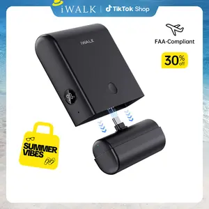 iWALK 13500mAh 2-in-1 Power Bank with Detachable Mini Charger, 20W PD Fast Charging, Case-Friendly for iPhone 17/16/15 & iPad, Samsung Mobile Devices, Compact USB-C Cable, USB Rechargeable Battery, Electronics Accessories Smartphone, Portable tiktokshopsp