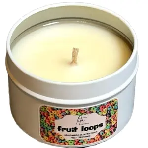 Fruit loops soy wax  Handmade Candle Soy wax candle Handmade candles Aroma Decor Decoration Cozy veladora Lemon Colorful Strawberry Ornaments