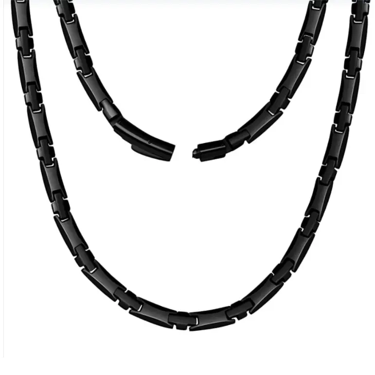 Feraco Magnetic Necklace for Men Women, Titanium Stainless Steel Magnetic Chain with Ultra Strength Neodymium Magnets, Black Jewelry Gift, Adjustable with Sizing Tool sohochic
