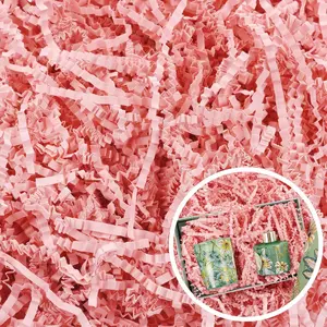 Mothers Day Pink Crinkle Cut Paper Shred Filler for Gift Baskets Box Bags 1/2 LB, Shredded Paper Grass for Bridesmaid Engagement Wedding Valentine's Day Mother's Day Easter Christmas Holiday Packaging Wrapping WUINOID