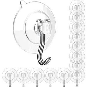 14 Pcs Suction Cup Hooks Set,Utility Hook Wall Hangers for All Purposes,Stainless Steel Removable Small Suction Cups for Kitchen Bathroom Shower Wall Window Glass Door,Christmas Party Gifts,Hand Tools Kits