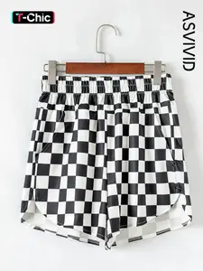 Plaid Print High Waist Casual Shorts, Women's Summer Fashion, Comfortable and Stylish, Perfect for Daily Wear, Trendy Design