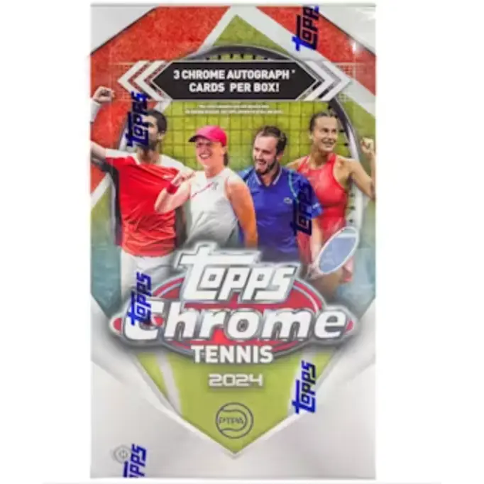 2024 Topps Chrome Tennis Hobby Box (12 Packs, 8 Cards Per Pack)