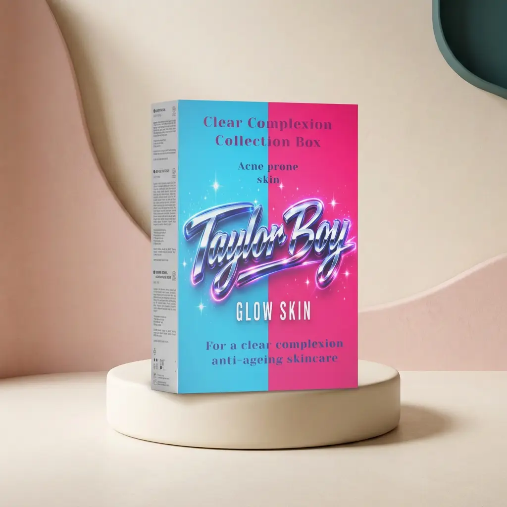 Taylor Boy Clear Complexion Collection Box - a thoughtfully designed trio that targets blemish-prone skin and provides anti-ageing benefits while promoting hydration and balance.