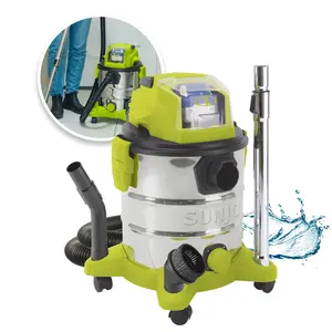 Sun Joe Cordless Wet/Dry Vacuum Kit | 5.3 Gal | W/ 4.0-Ah Battery + Charger | 24V-WDV6000 24-Volt* IONMAX | Portable | Stainless Steel