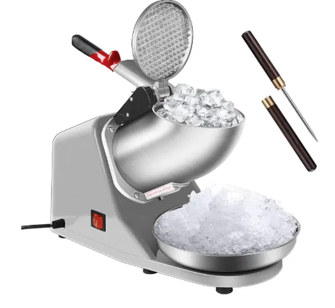 VIVOHOME Ice Shaver Snow Cone Maker Machine Silver 143lbs/hr with Ice Pick for Home and Commercial Use