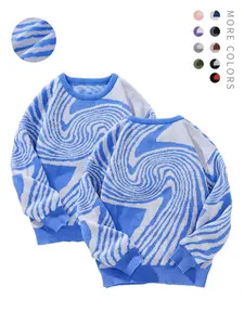 Unisex Casual Sweater Jumper, Round Neck Asymmetrical Design, Soft High-Quality Fabric, Fitted Moderate Thickness, Fall & Winter Wear