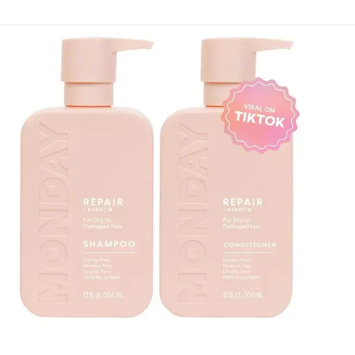 HAIRCARE Repair Shampoo and Conditioner Set 12oz for Dry to Damaged Hair, Made with Keratin, Oil, Shea Butter and Vitamin E Carbon Hydrating