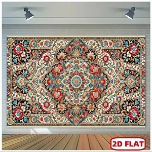 1pc Persian Pattern 2D Flat Art Vibrant Cloth Banner - 7*213 Multi-Function Cultural Decoration, Photo Backdrop, Photo Booth Prop Wall Hanging for Classroom, Office Celebrations