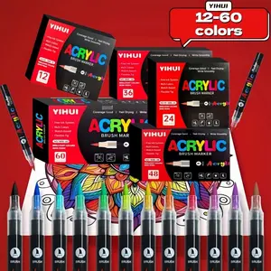 Acrylic Paint Pens Markers Set,Brush Tip Paint Markers For Rock Painting Wood Canvas Stone,Christmas Gift DIY Crafts Customizing my shoes/phone case