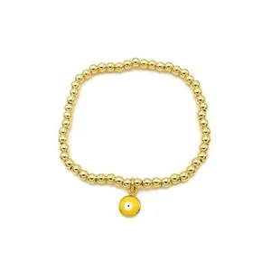 Third Eye Stretch Bracelet Yellow Charm #1048