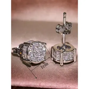 2pcs/set Cubic Zirconia Decor Earrings