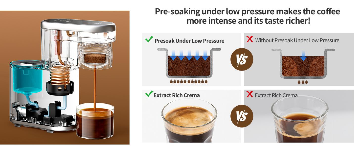 Pura Mini Single Serve Coffee Maker, Espresso Machine, AC & Battery Powered Portable for Small Spaces, 20 Bar Stable Extraction, Rich Crema, 2-in-1 Capsule & Ground, 30-Cup Cold Brew Battery, Adjustable Temp, Compact for Travel, Camping, Car, Office