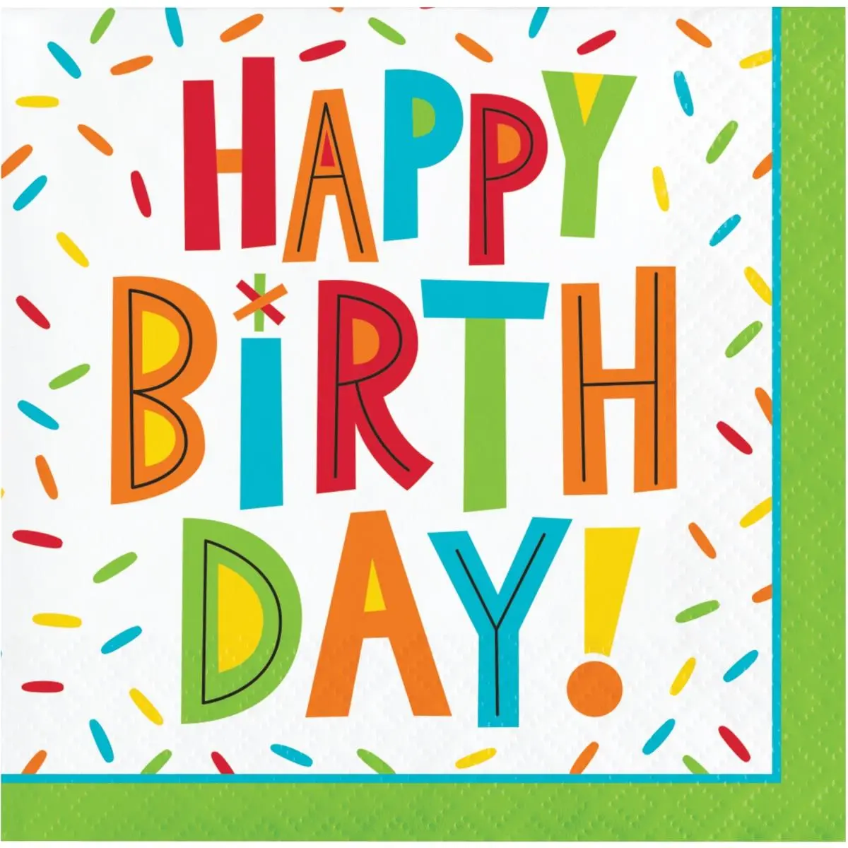 Creative Converting Colorful Disposable Birthday Beverage 2-Ply Tissue Napkins - 192 Count