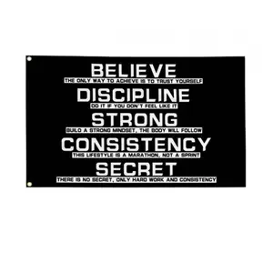 Discipline Flag 3x5 Ft Motivational Flags for Room Guys Home Gym Funny Inspirational Flags for College Dorm Office Bedroom Meme Flag Man Cave Wall Art Decor Banner Gifts