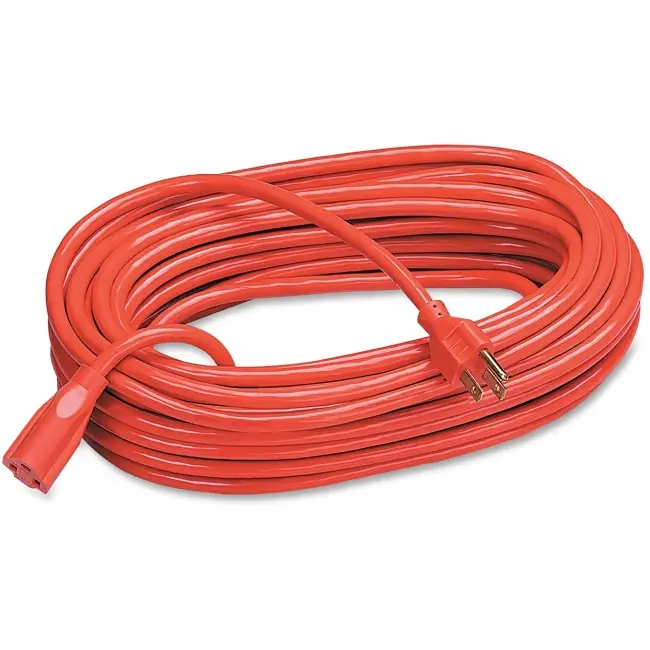Compucessory Heavy-Duty Indoor/Outdoor Extension Cord - 16-Gauge Wire, 100 ft, 125V, 13A, 1625W, Grounded 3-Prong Single Outlet, UL Listed, Grounded Plug