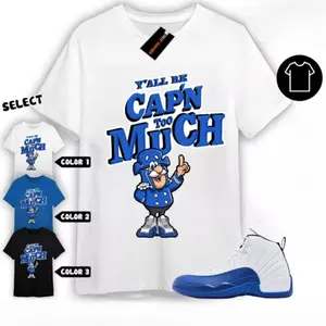 AJ 12 Blueberry Unisex T-Shirt, Cap'N Tees, Shirt In Royal To Match Sneaker, Outfit Back to School Jordan Shirt