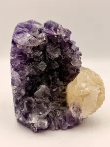 Amethyst with Calcite Crystals