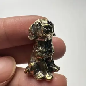 Vintage Brass Dog Statue, Collectible Figurines, Decorative Sculptures, Elegant Dreamy Decor for Home Office Cafe, Perfect Shelf Display, No Power Needed, Ideal Gift for Holidays
