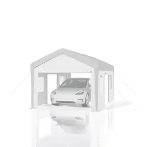 Garvee Carport Canopy Replacement Cover 13x20, Heavy Duty Waterproof 200G PE Canopy Top for Outdoor Canopy Tent, UV & Wind Resistant Tarp for Patio, Car, Boat, White