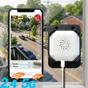 Security Camera Mini Window Camera Dual Band 2.4G&5G WiFi Motion Detection 50 Days Storage Color Night Vision 2-Way Talk Easy Installation for Indoor Home Window Surveillance