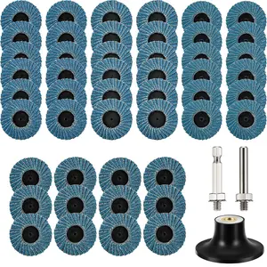48 count 2 Inch Flap Disc Sanding Disc 40/60/80/120 Grit Assorted Grinding Wheels with 1 count 1/4 Inch Holder Surface Grinding Disc for   Polish Burr Finish Rust  Removal