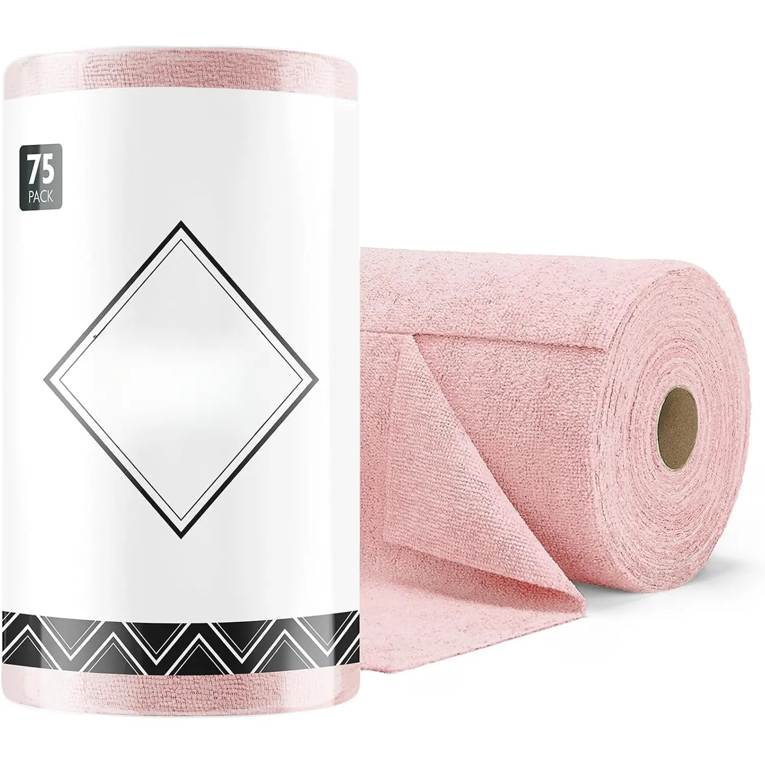 Microfiber Cleaning Cloth Roll -40 Pack, Tear Away Microfiber Towels, 10" x 10", Reusable, Washable, Scratch Free, Ultra Absorbent Dishcloth for All-Around Cleaning Supplies (Pink)