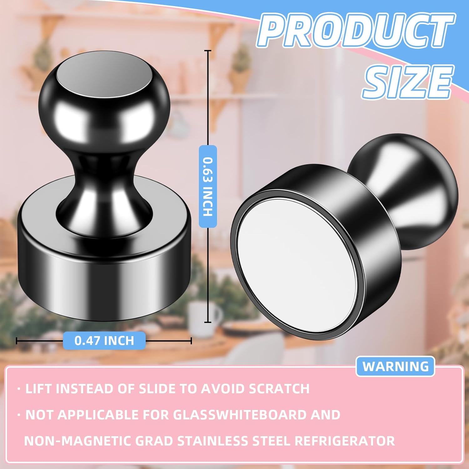 Multi-Purpose Strong Magnetic Push Pins Brushed Nickel Thumbtack Magnets for Refrigerator Whiteboard Locker School Classroom Bulletin Board Organization Multi-Purpose Strong Magnetic Push Pins Brushed Nickel Thumbtack Magnets for Refrigerator Whiteboard Locker School Classroom Bulletin Board Organization