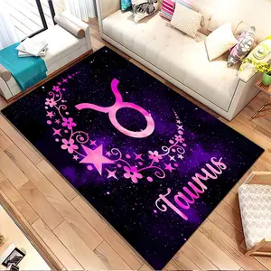Zodiac-themed floral swirl. Printed pattern home carpet, suitable for living room, bedroom, kitchen mat, home decoration, carpet, and also suitable as a holiday gift for family and friends