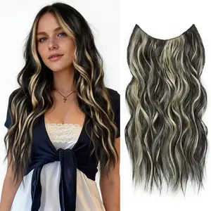 Plodon hair extensions, 16/20/24 inch each, 5 clips, easy to wear, no need to apply, gentle on hair and scalp, quick styling long wavy wigs for women.