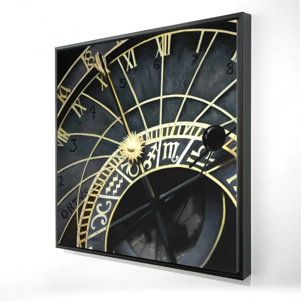 Begin Home Decor 2081-2424-EA12 24 x 24 in. Astrologic Clock Framed Canvas - Astronomy Home Decor Art