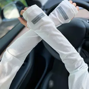 Sun Protection Arm Sleeves for Men & Women Breathable Ice Silk Cooling Arm Covers with Thumb Hole Design for Driving Cycling Hiking Outdoor Sports