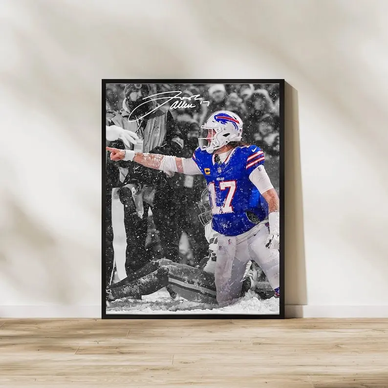 Josh Allen Art Print POSTER Buffalo Bills Poster. NO FRAMED