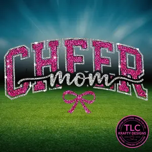 PREORDER XL Cheer Mom Pink Rhinestone Patch – Cheer Apparel Iron-On/ Sew-On Patch