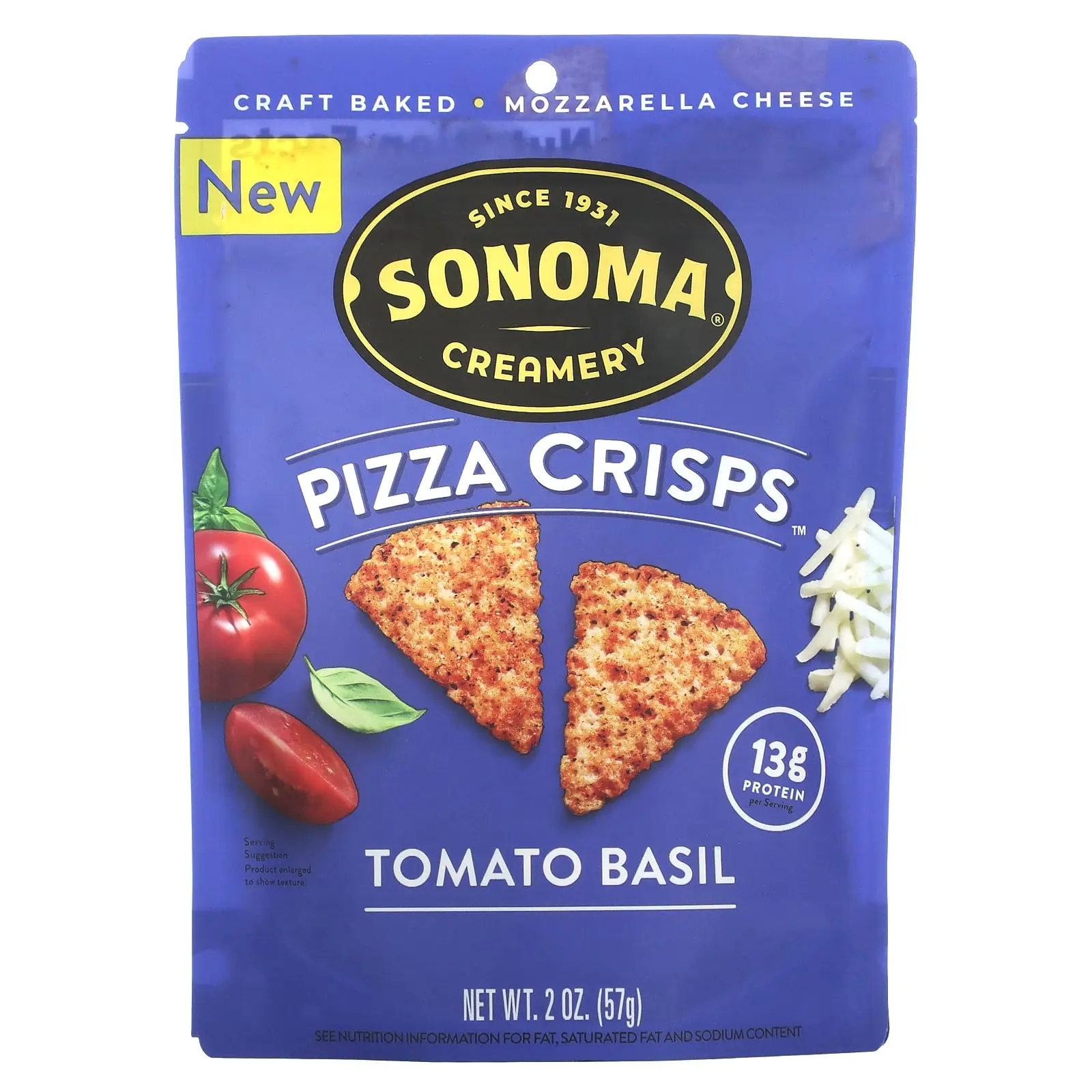 Sonoma Creamery Pizza Crisps, Tomato Basil, 2 oz (57 g) Sonoma Creamery Pizza Crisps, Tomato Basil, 2 oz (57 g)