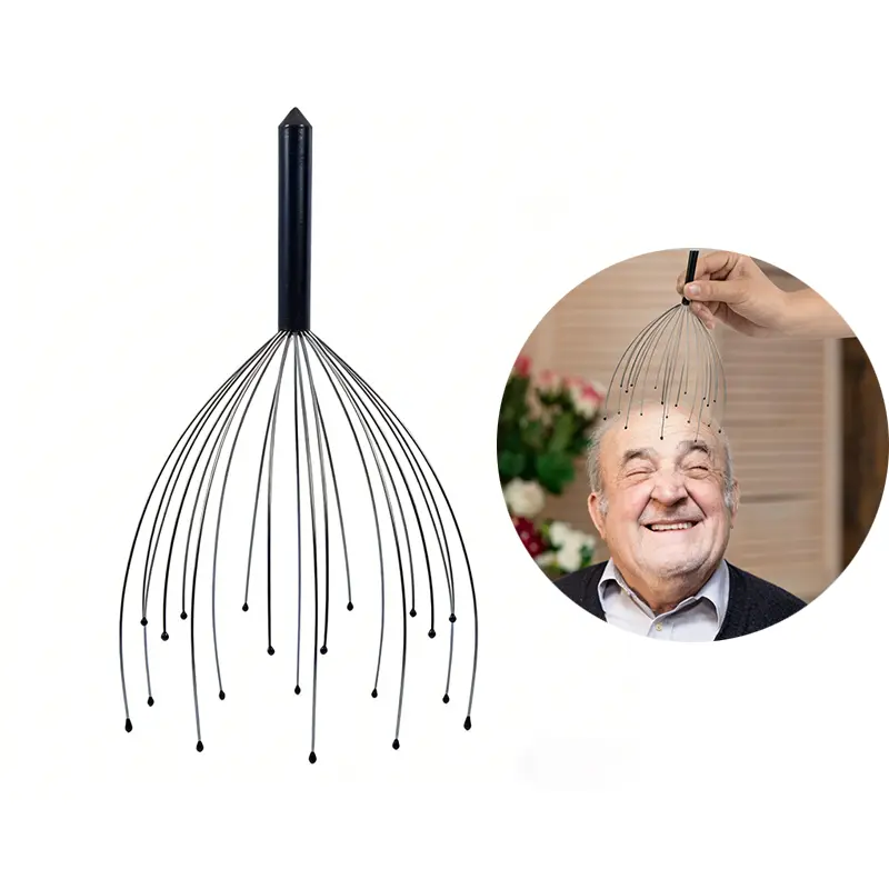 20-Prong Octopus Scalp Massager, Lightweight Stainless Steel ASMR Head Massager Tool for Deep Relaxation and Stress Relief