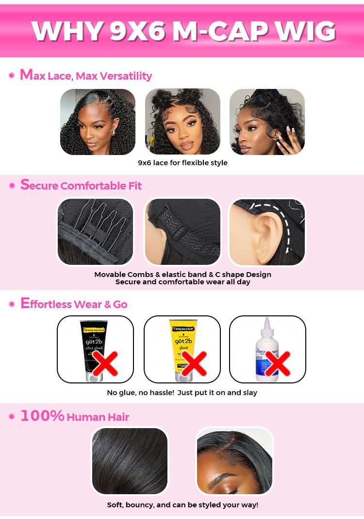 [Clearance Sale]CurlyMe Pre-Max Wear Go 9x6 Pre-Cut Lace Tiny Knots Water Wave Hair Lace Front Wigs Natural Black