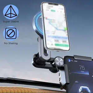 Magnetic Phone Mount【Strongest Magnet Power】, Foldable Phone Holder Fit for All Phones, Fit Tesla Model 3/Y/S/X Accessories, for MagSafe Car Mount